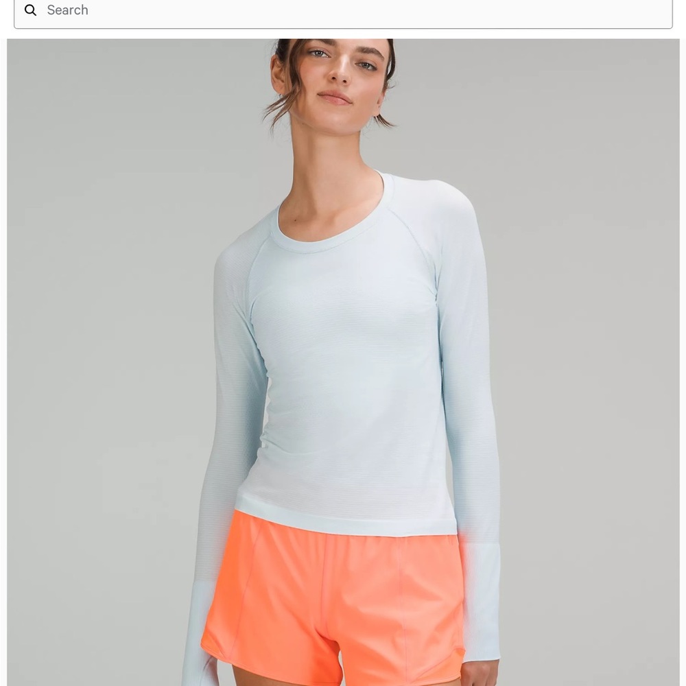 Lululemon Swiftly Tech in Powder Blue.